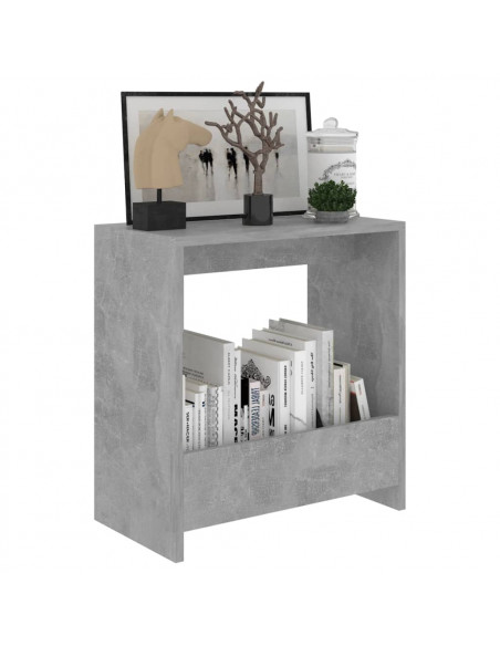 Tavolino Grigio Cemento 50x26x50 cm in Legno Multistrato