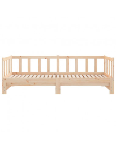 Divano Letto con Letto Estraibile 90x200cm Legno Massello Pino