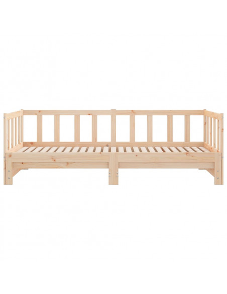 Divano Letto con Letto Estraibile 90x200cm Legno Massello Pino