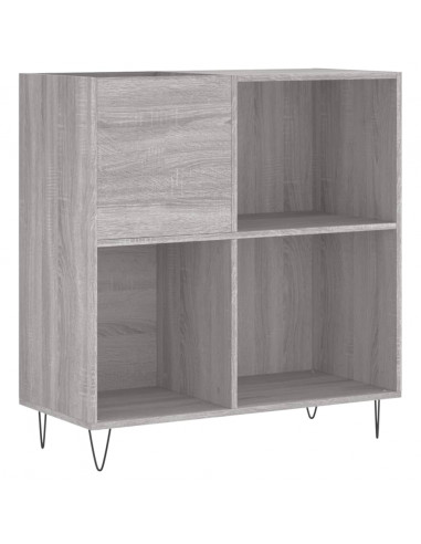 Mobile Porta Dischi Grigio Sonoma 84,5x38x89 Legno Multistrato