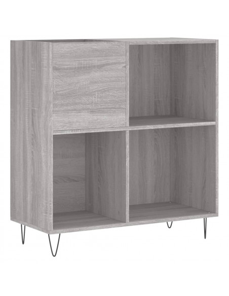 Mobile Porta Dischi Grigio Sonoma 84,5x38x89 Legno Multistrato