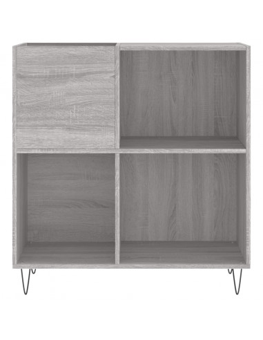 Mobile Porta Dischi Grigio Sonoma 84,5x38x89 Legno Multistrato
