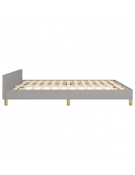 Giroletto con Testiera Grigio Chiaro 160x200 cm in Tessuto
