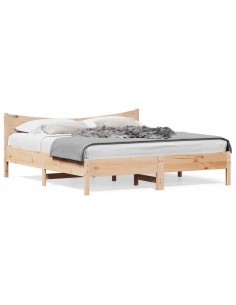 Giroletto con Testiera 200x200 cm in Legno Massello di Pino 2