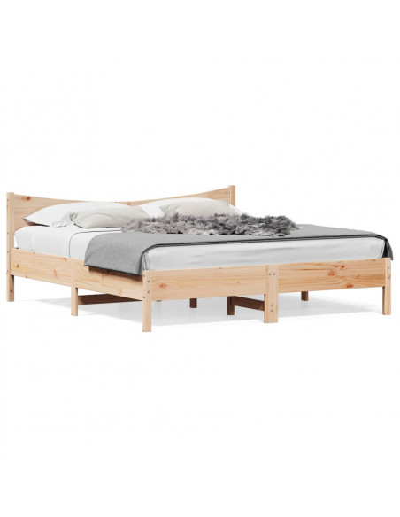 Giroletto con Testiera 200x200 cm in Legno Massello di Pino