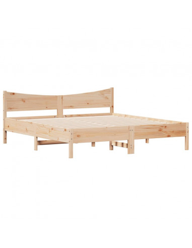 Giroletto con Testiera 200x200 cm in Legno Massello di Pino