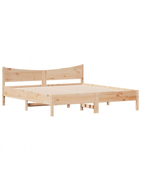 Giroletto con Testiera 200x200 cm in Legno Massello di Pino