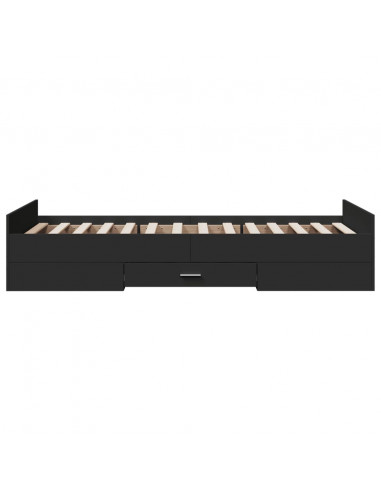 Giroletto con Cassetti Nero 75x190 cm in Legno Multistrato