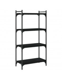 Libreria a 4 Ripiani Nera 60x30x120 cm in Legno Multistrato 2