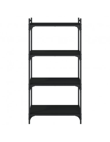 Libreria a 4 Ripiani Nera 60x30x120 cm in Legno Multistrato