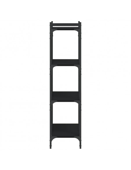 Libreria a 4 Ripiani Nera 60x30x120 cm in Legno Multistrato