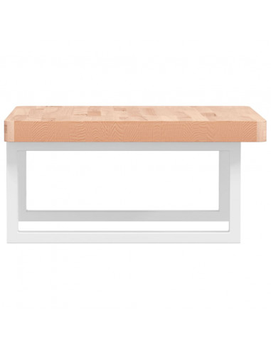 Ripiano a Parete per Lavabo in Acciaio e Massello di Faggio