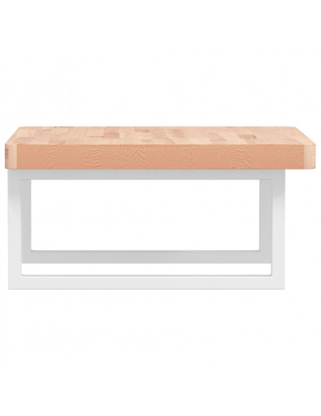 Ripiano a Parete per Lavabo in Acciaio e Massello di Faggio