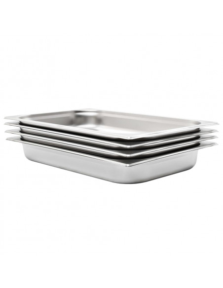 Contenitori Gastronorm 4 pz GN 1/1 65 mm in Acciaio Inox