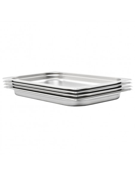 Contenitori Gastronorm 4 pz GN 1/1 40 mm in Acciaio Inox