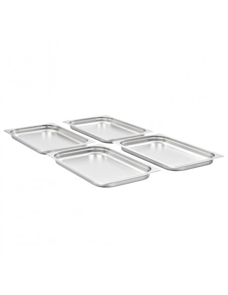 Contenitori Gastronorm 4 pz GN 1/1 40 mm in Acciaio Inox