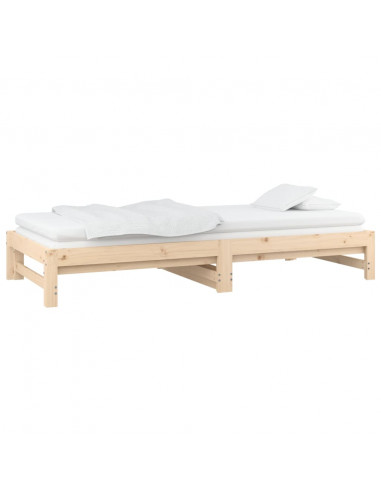 Dormeuse Estraibile 2x(90x200) cm Legno Massello di Pino