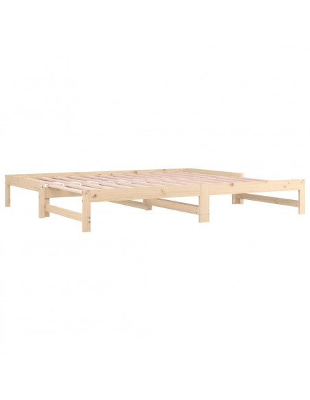Dormeuse Estraibile 2x(90x200) cm Legno Massello di Pino