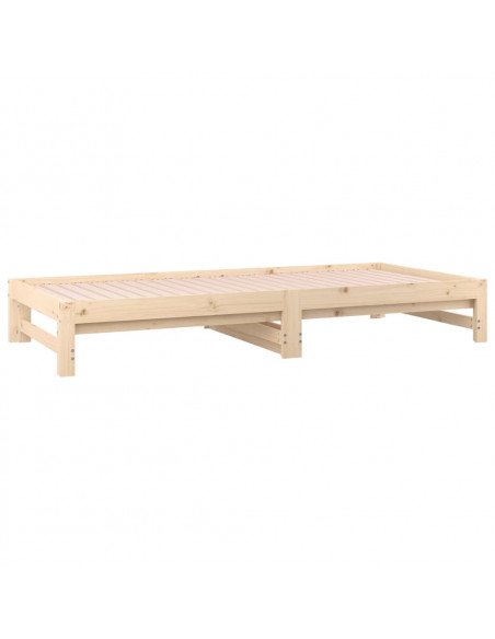 Dormeuse Estraibile 2x(90x200) cm Legno Massello di Pino