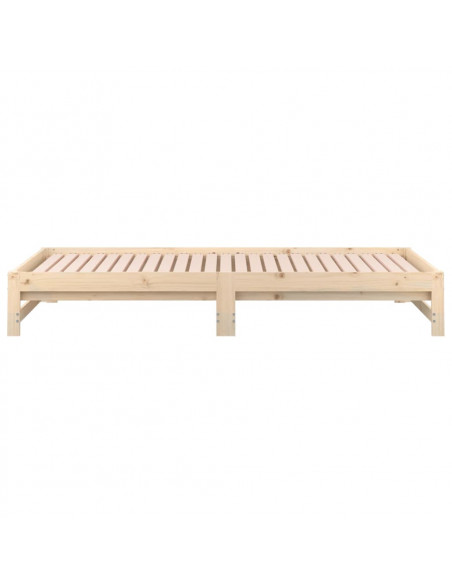 Dormeuse Estraibile 2x(90x200) cm Legno Massello di Pino