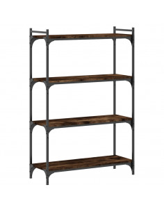 Libreria a 4 Ripiani Rovere Fumo 80x30x120 cm Legno Multistrato 2