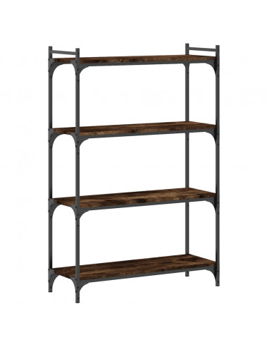 Libreria a 4 Ripiani Rovere Fumo 80x30x120 cm Legno Multistrato