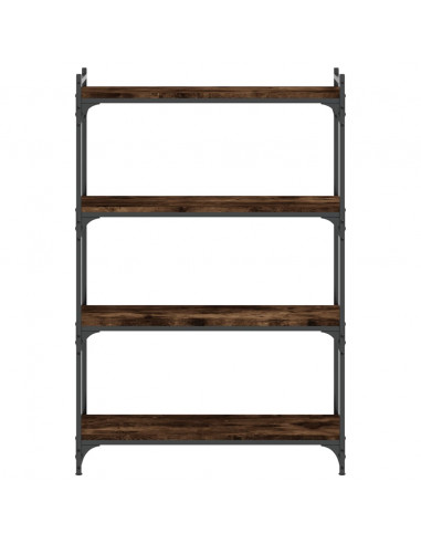 Libreria a 4 Ripiani Rovere Fumo 80x30x120 cm Legno Multistrato