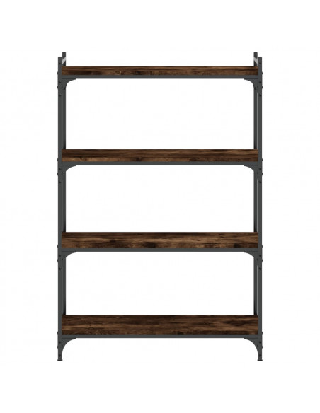 Libreria a 4 Ripiani Rovere Fumo 80x30x120 cm Legno Multistrato