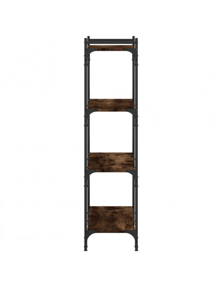 Libreria a 4 Ripiani Rovere Fumo 80x30x120 cm Legno Multistrato