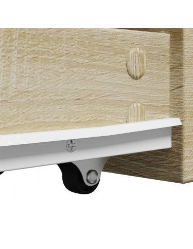 Armadietto da Bagno Stretto con Ruote Rovere Sonoma Truciolato