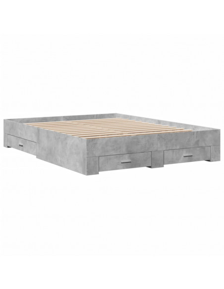 Giroletto Cassetti Grigio Cemento 140x200 cm Legno Multistrato