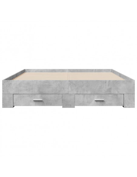 Giroletto Cassetti Grigio Cemento 140x200 cm Legno Multistrato