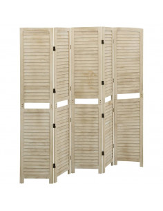 Divisorio a 5 Pannelli 175 x 165 cm Legno Massello di Paulownia 2