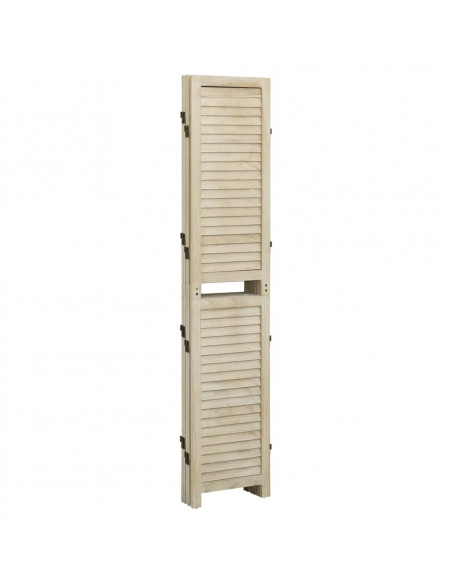 Divisorio a 5 Pannelli 175 x 165 cm Legno Massello di Paulownia