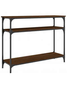 Tavolino Consolle Rovere Marrone 100x29x75 cm Legno Multistrato 2