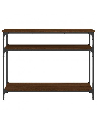 Tavolino Consolle Rovere Marrone 100x29x75 cm Legno Multistrato