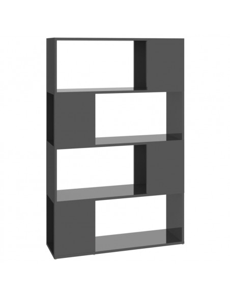 Libreria/Divisorio Grigio Lucido 80x24x124,5 cm