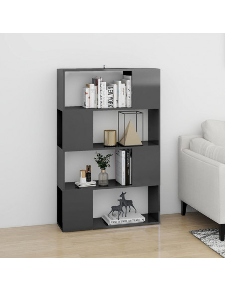 Libreria/Divisorio Grigio Lucido 80x24x124,5 cm