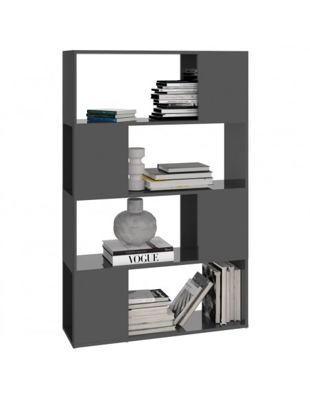 Libreria/Divisorio Grigio Lucido 80x24x124,5 cm
