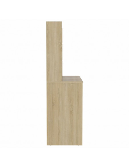 Toeletta con Luci LED 100x40x135 cm in MDF Rovere