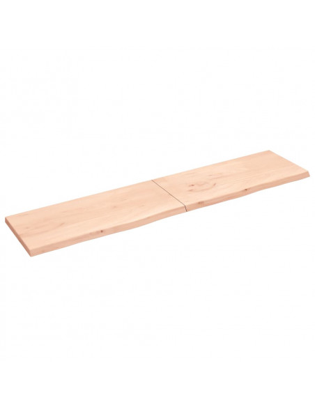 Piano Bagno 220x50x(2-4) cm in Legno Massello Non Trattato
