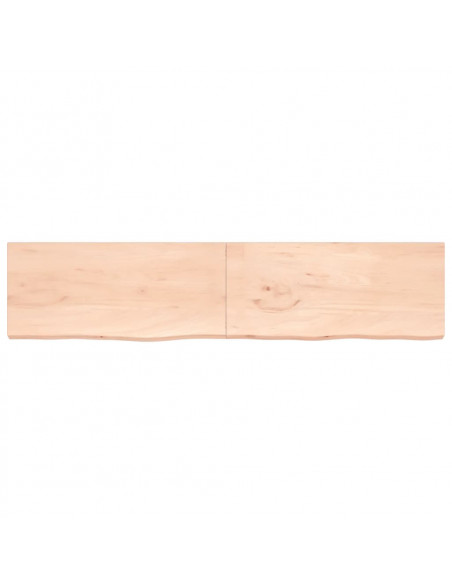 Piano Bagno 220x50x(2-4) cm in Legno Massello Non Trattato