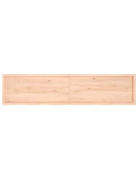 Piano Bagno 220x50x(2-4) cm in Legno Massello Non Trattato