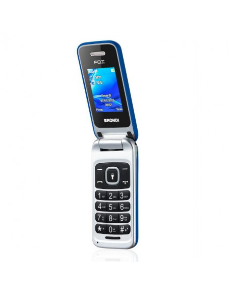 Brondi Fox 4,5 cm (1.77") 74 g Blu, Argento Telefono cellulare basico