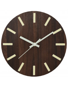Orologio a Parete con Ore e Lancette Luminose Marrone Ø30 cm 2