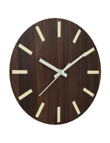 Orologio a Parete con Ore e Lancette Luminose Marrone Ø30 cm