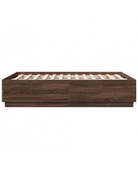 Giroletto Luci LED Rovere Marrone 135x190 cm Legno Multistrato