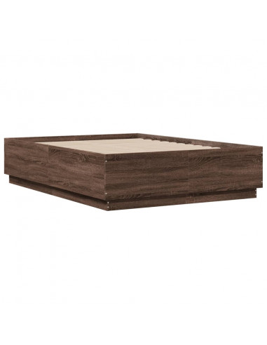 Giroletto Luci LED Rovere Marrone 135x190 cm Legno Multistrato