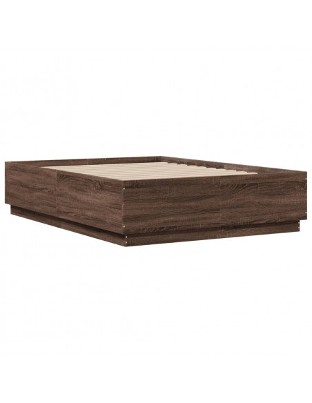 Giroletto Luci LED Rovere Marrone 135x190 cm Legno Multistrato