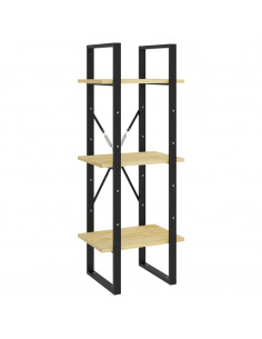 Libreria a 3 Ripiani 40x30x105 cm in Legno Massello di Pino 2